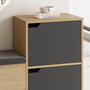 Hanah Home Haven Shoe Bench - Antracita y Roble